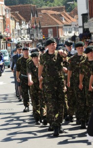 Troops parade down the New Canal