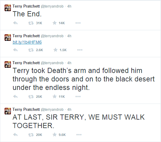 Terry Pratchett   terryandrob    Twitter